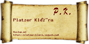 Platzer Klára névjegykártya